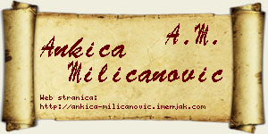 Ankica Milicanović vizit kartica